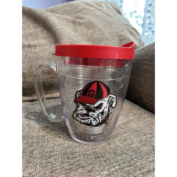Tervis Tumbler University Of Georgia Bulldogs 16 Oz Mug With Handle Red Lid - Picture 1 of 9